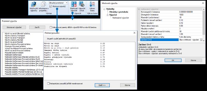 výstup. Předvolby rozsahu výpočtů a výstupů Před vlastním výpočtem návrhů a sestavením protokolu lze zvolit jejich rozsah.