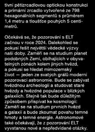 Jeho adaptivní optika poskytne 15krát ostřejší obrazy než Hubbleův kosmický dalekohled (NASA/ESA).