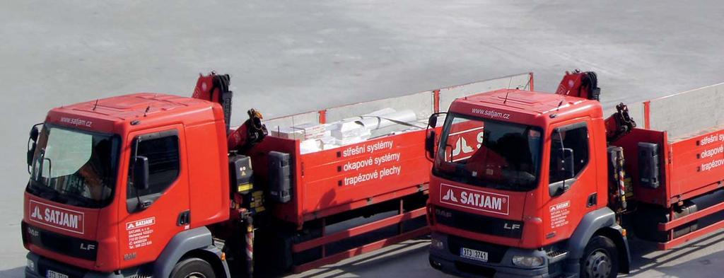SATJAM DNES STŘECHY OKAPY TRAPÉZY JSME VÁM BLÍŽE, upravujeme trasy a termíny rozvozů Neustále pečlivě sledujeme a vyhodnocujeme vytížení naší rozvozové služby, díky které doručujeme vlastní