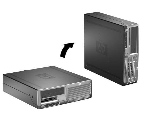 Použití počítače Small Form Factor v konfiguraci typu tower Počítač v provedení Small Form Factor lze používat v konfiguraci typu tower i desktop.