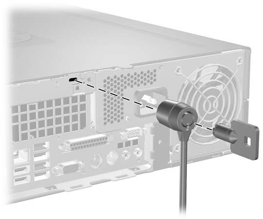 C Externí bezpečnostní zařízení Poznámka Informace o funkcích zabezpečení naleznete v Příručce k nástroji Computer Setup (F10) a v Příručce správy stolního počítače na disku CD Dokumentace a