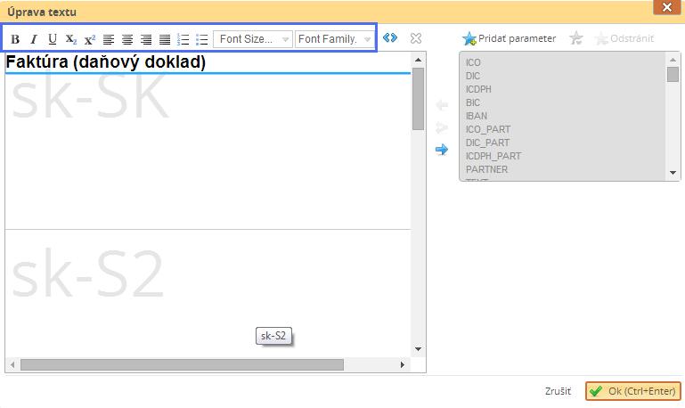 Pridanie, editovanie textového pola Textové pole pridáte kliknutím na ikonu. Dvojitým kliknutím sa otvorí editačné okno textového pola.