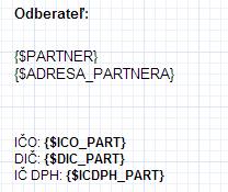 Parametre Parameter je dátový prvok, ktorý sa pri tlači zostavy mení, načítava sa zo systému.