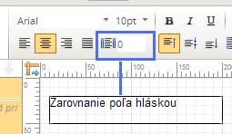 - odsadenie od