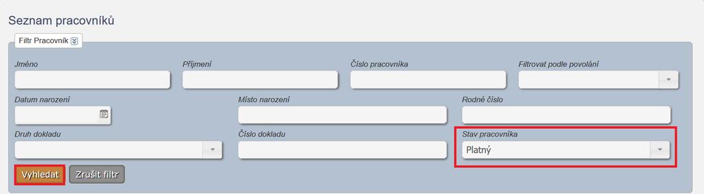 4.5 Vzdělavatel zadal do registru informace o absolventech a chce zadané informace zkontrolovat Pokud se chcete podívat na vámi zadané absolventy a jejich odbornou způsobilost, stiskněte prosím ikonu