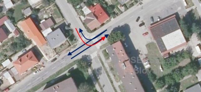 Obr. 2-8 Križovatka ulíc Kuzmányho Komenského Terézie Vansovej - Spojová cesta Na križovatke ulíc Terezie Vansovej a Spojovej cesty boli zdržania vozidiel MHD