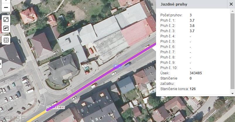 Obr. 3-13 Priečny rez cestnej komunikácie ulica Hollého počet a šírka jazdného pruhu po križovatku s ulicou Royova Zdroj: CD