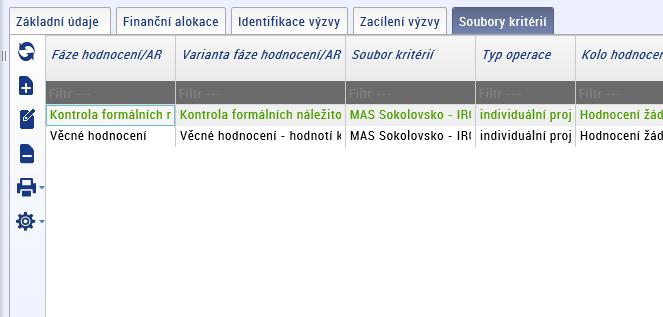 vyplněno (to se stává, když se zkopíruje číselník kritérií, tak se smaže zaškrtnutí, to pak nevadí, protože pokud to pole není vyplněné, systém jej bere jako NAPRAVITELNÉ).