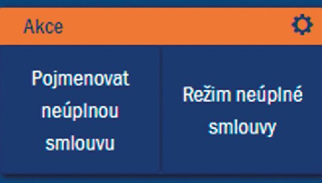 AKCE Přegenerovat smlouvu, kde lze přepsat potřebné údaje a Nemo opět vygeneruje stejnou smlouvu (zachování čísla smlouvy), avšak s novými údaji.