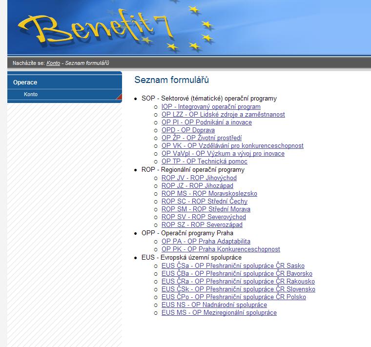 2 Jak vyplnit webovou žádost krok za krokem Pro podání ţádosti v Operačním programu Vzdělávání pro konkurenceschopnost je nutné vyplnit elektronickou ţádost, která je k dispozici na webových