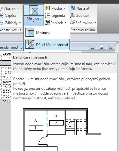 Ako príklad si oddelíme schodište od chodby (obr.11). Obr.