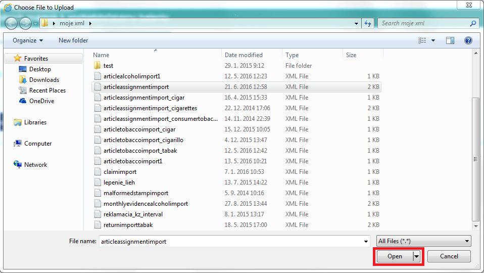 : Importovaný XML súbor musí byť v súlade s XSD schémou a spoločnými XSD schémami, ktoré sa nachádzajú na Portáli finančnej správy (https://www.financnasprava.