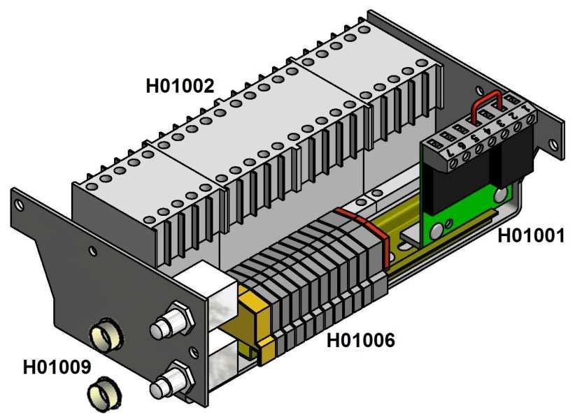 H stykačové ovládání modul stykačového ovládání a modul trafa u 3-fázového napájení 400V / 24V / 3ph komplet Kód Počet rychlostí zdvihu Bezpečností STOP Koncový spínač zdvihu a spouštění jedna dvě