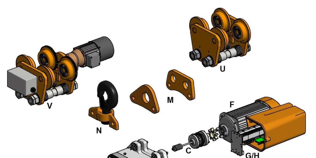 Přehled Kód Název Strana A těleso 4 B brzda 8 C spojka 9 D řetězové kolo 11 E řetěz 13 F motor 14 G přímé