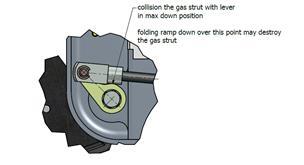 Obrázek 4 Detail úchytu plynové vzpěry 4.2.