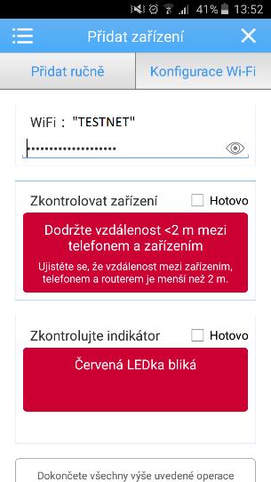 Aplikace používá síť, k níž je momentálně připojen smartphone/tablet.