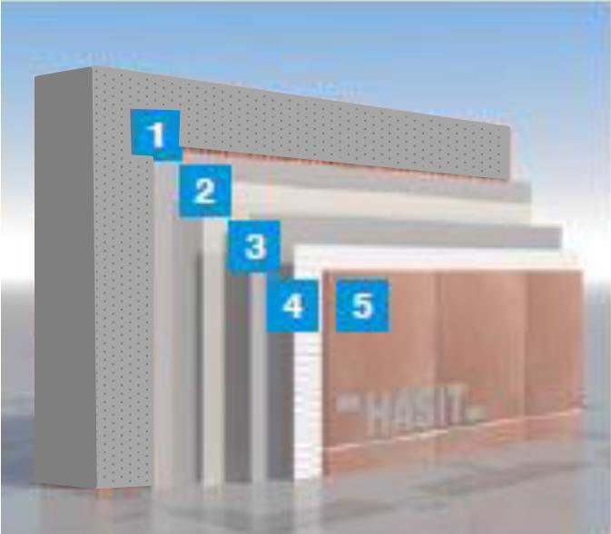 Přehled vnějších omítkových systémů Podklad Beton - Odstranit veškeré odformovací prostředky, zbytková vlhkost max.4% Vápenocementový vícevrstvý systém 1.