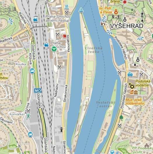 Mapa širšího území stávající stav