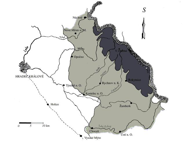 POLSKO Obr. 1. Mapa Orlických hor a Podorlicka s vyzna&ením výškových pásem. Fig. 1. The map of the Orlické Mts.