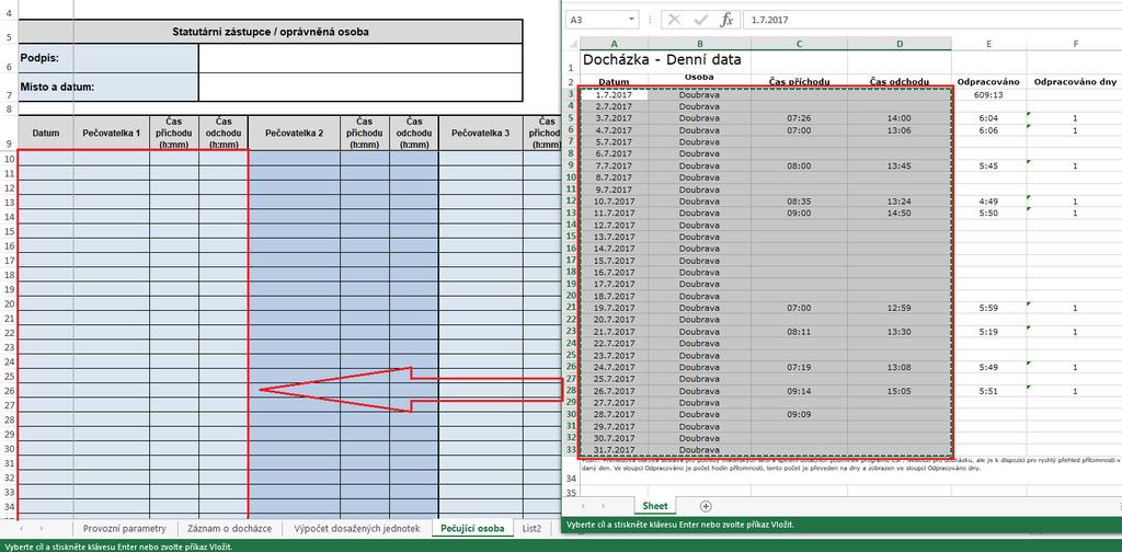 Obr. 26: Kopie dat do formuláře MPSV (Pečující osoba) 5.