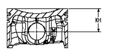 Výška bedplate = h. Tato musí být dodržena minimálně pro průřez skříně kolmé na osu klikové hřídele. Obr. 2 5.3.2 Klikové ústrojí Kompresní výška pístu (obr. 3) 28,0 mm Obr.
