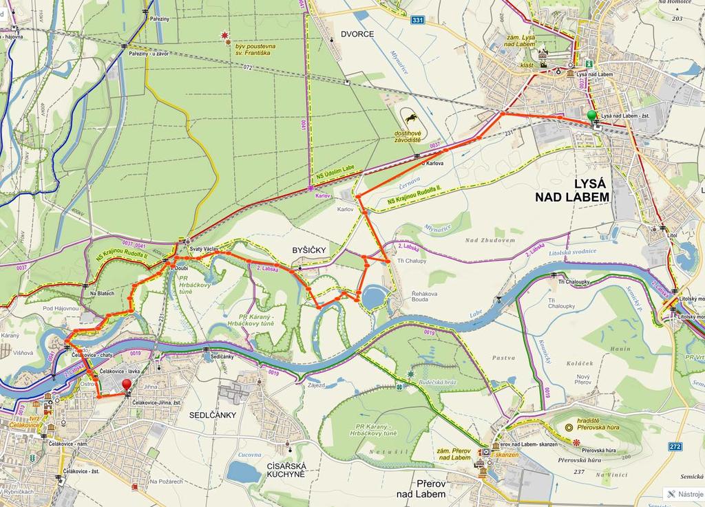 Exkurse Lysá nad Labem Čelákovice přes Byšičky 13.4.2017 Sraz Nádraží Lysá n. Labem 9:00 (např. vlakem z Prahy Masarykovo n. odj.