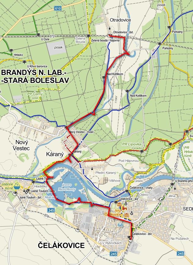 Jizera - Káraný 4. 5. 2017 Sraz 8:50 Čelákovice nádraží (odjezd 8:21 Praha Masarykovo n.