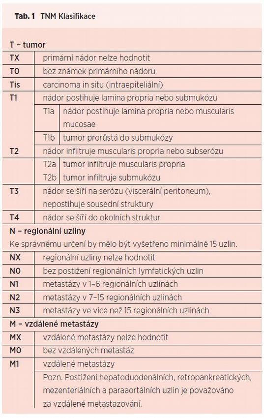 Klasifikace karcinomu žaludku Obr. 2 TMN klasifikace Rozsah onemocnění určuje TNM klasifikace (Obr.