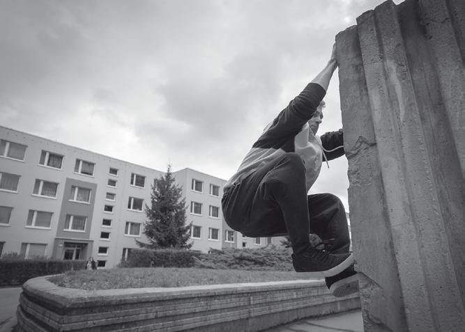 Cat leap také napomáhá získání potřebné síly paží a při něm prováděný shyb má vzhledem k ostatním prvkům i svalově