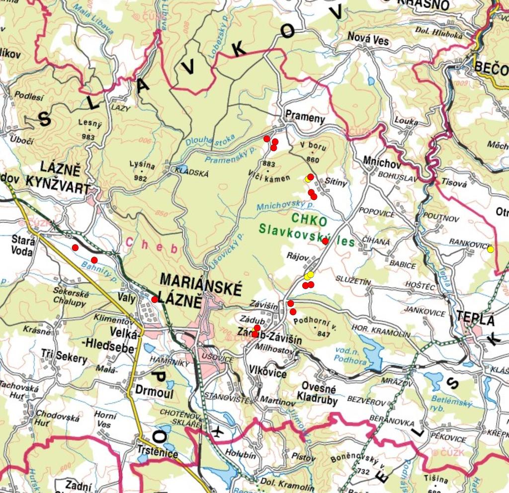 Výsledky mapované území I termín II