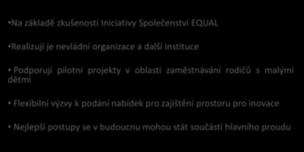 Inovační projekty zaměstnanosti (SROP 1.4.