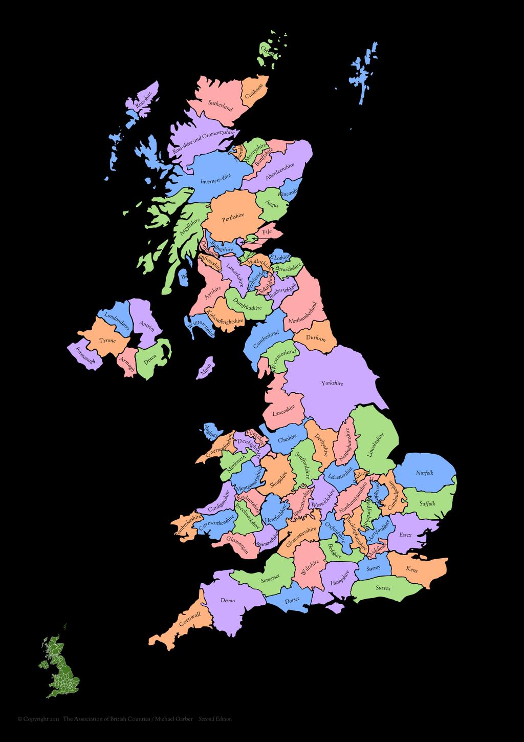 Příloha č. 6: Hrabství ve Velké Británii a Severním Irsku Zdroj: v The Counties.