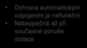 PORUCHA VODIČE PE Přerušení vodiče PE Ochrana automatickým