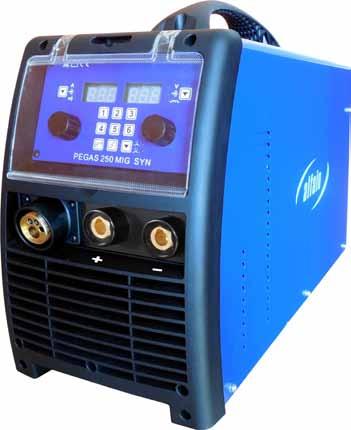 posuv drátu, elektronická tlumivka, ekologický režim chlazení Pegas MIG MAN Pegas 320 MIG MAN Svařovací invertor pro svařování metodou MIG/MAG Výborné svařovací vlastnosti ve směsném plynu
