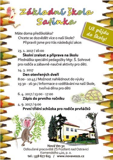 Skoly ˇ Brzy budu školák Základní škola Frýdlant nad Ostravicí, Komenského 420 zve všechny předškoláky a jejich rodiče na prožitkové programy Děti mohou lépe