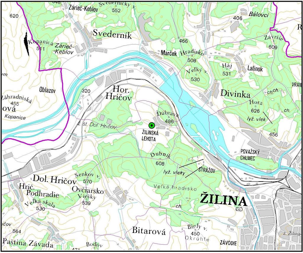 Chránený strom LIPA V ŽILINE ŽILINSKEJ LEHOTE Základná mapa SR: 1 : 50 000 Katastrálne územie: Žilinská Lehota chránený strom: SVM50 Úrad geodézie, kartografie a