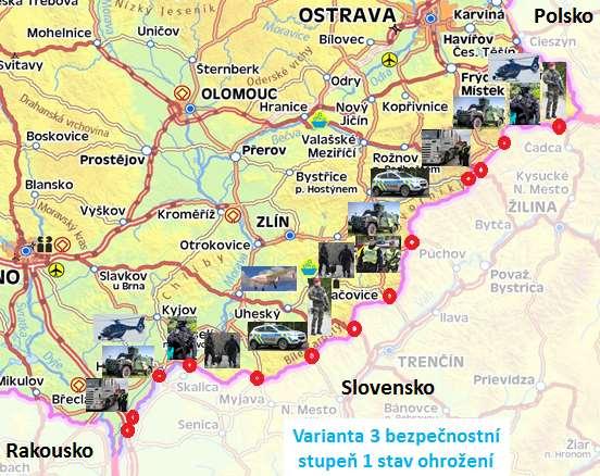 UTB ve Zlíně, Fakulta aplikované informatiky 107 s možností jejich prodloužení. Aktivovaní policisté s vojáky posilují hraniční ochranu bezpečnostního stupně 0 na ohrožené části hranice.