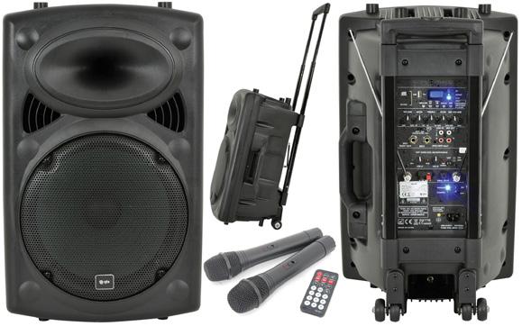 7 490 Kč QTX QR-12 Řečnické systémy ve 12 a 15 provedení. Zabudovaný MP3 přehrávač, dodáváno se dvěma VHF ručními mikrofony.