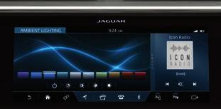 oceli s nápisem Jaguar K onfigurovatelné ambientní osvětlení interiéru (podrobnosti