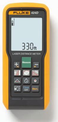 PŘÍSTROJE NA MĚŘENÍ VZDÁLENOSTI Laserové přístroje na měření vzdálenosti Fluke 424D, 419D a 414D Měření na větší vzdálenost s vyšší přesností ve více situacích Laserový přístroj na měření vzdálenosti