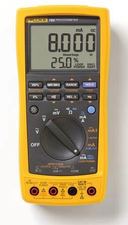 PŘÍSTROJE PRO PROCESNÍ KALIBRACI Měřicí přístroje ProcessMeter Fluke 789 a 787 (pouze model 789) (787) (789) True Procesní měřič Fluke 789 představuje dva nástroje v jednom, DMM bezpečnostní