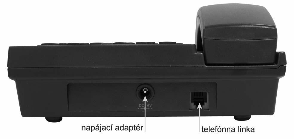 2. Inštalácia obr. 2: Pripojenie telefónu 1. Zospodu odklopte kryt a zapojte batérie (3x alkalický AAA článok) - orientácia je vyznačená.