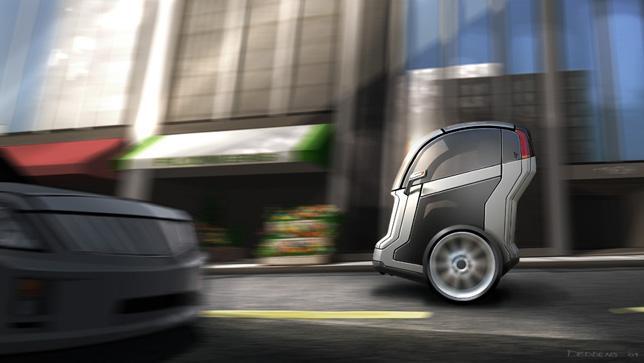 Jde v zásadě o dvoumístný Segway. Podstatný rozdíl je v tom, ţe pasaţéři sedí. Řidič ovládá pohyb těţiště pomocí páky.