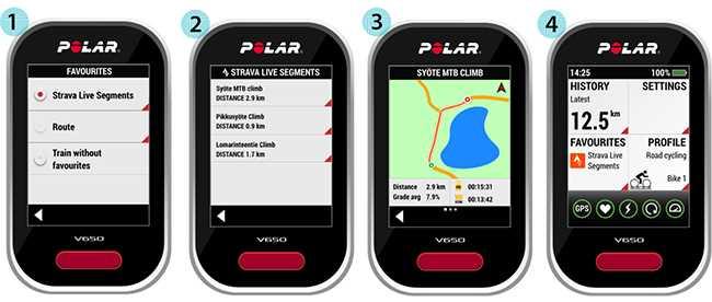 Trénink se segmenty Strava Live Segments 1Když začnete zaznamenávat jízdu na kole pomocí GPS (sportovní profily jízda na kole, silniční cyklistika nebo jízda na horském kole ), v náhledu