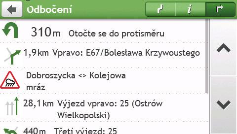 Položky na obrazovce Volby map a pořadí položek se může měnit od uvedeného příkladu v závislosti na oblasti,
