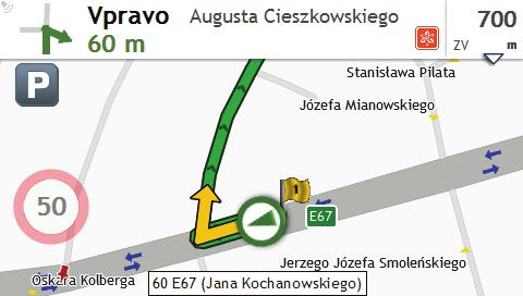 klepnutím na v Hlavní nabídce. Další pokyny viz část Jak přijímat aktuální dopravní informace prostřednictvím TMC?