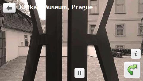 Položka Popis Klepnutím se vrátíte na předchozí obrazovku. Klepnutím spustíte/zastavíte prezentaci.