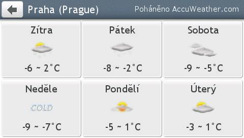 Ikona tohoto tlačítka ukazuje aktuální nastavení: : Celsius : Fahrenheit Jak odebrat přidané město? Na obrazovce Informace o počasí klepněte na. Město bude odebráno ze seznamu.
