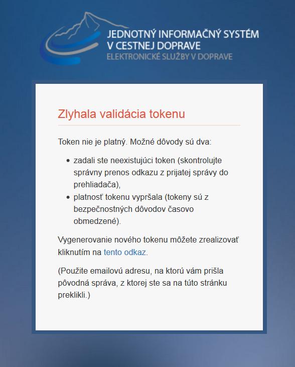 4. Možnosť nastavenie prístupových údajov je časovo obmedzený (5 dní).