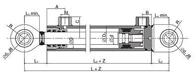 VOLBA KONSTRUKČNÍCH PRVKŮ DRAPÁKU 3 VOLBA KONSTRUKČNÍCH PRVKŮ DRAPÁKU 3.1 PŘÍMOČARÝ HYDROMOTOR ZH2 Přímočarý hydromotor (obr. 6) přeměňuje energii tlakovou, na mechanickou energii.